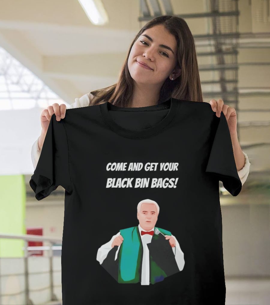 Brian Potter Come And Get Your Black Bin Bags Comic T-Shirt