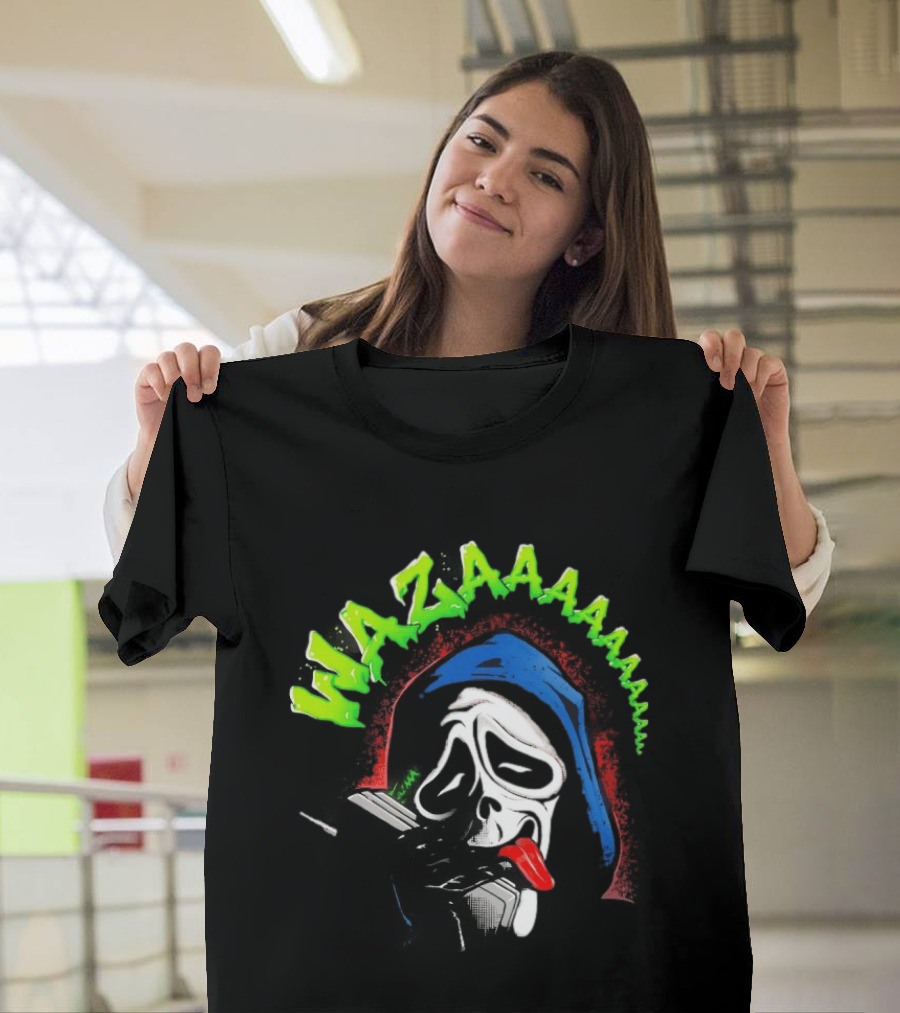 Scary Movie Ghostface Wazaaa Scream Mask Colorful Expression T-Shirt