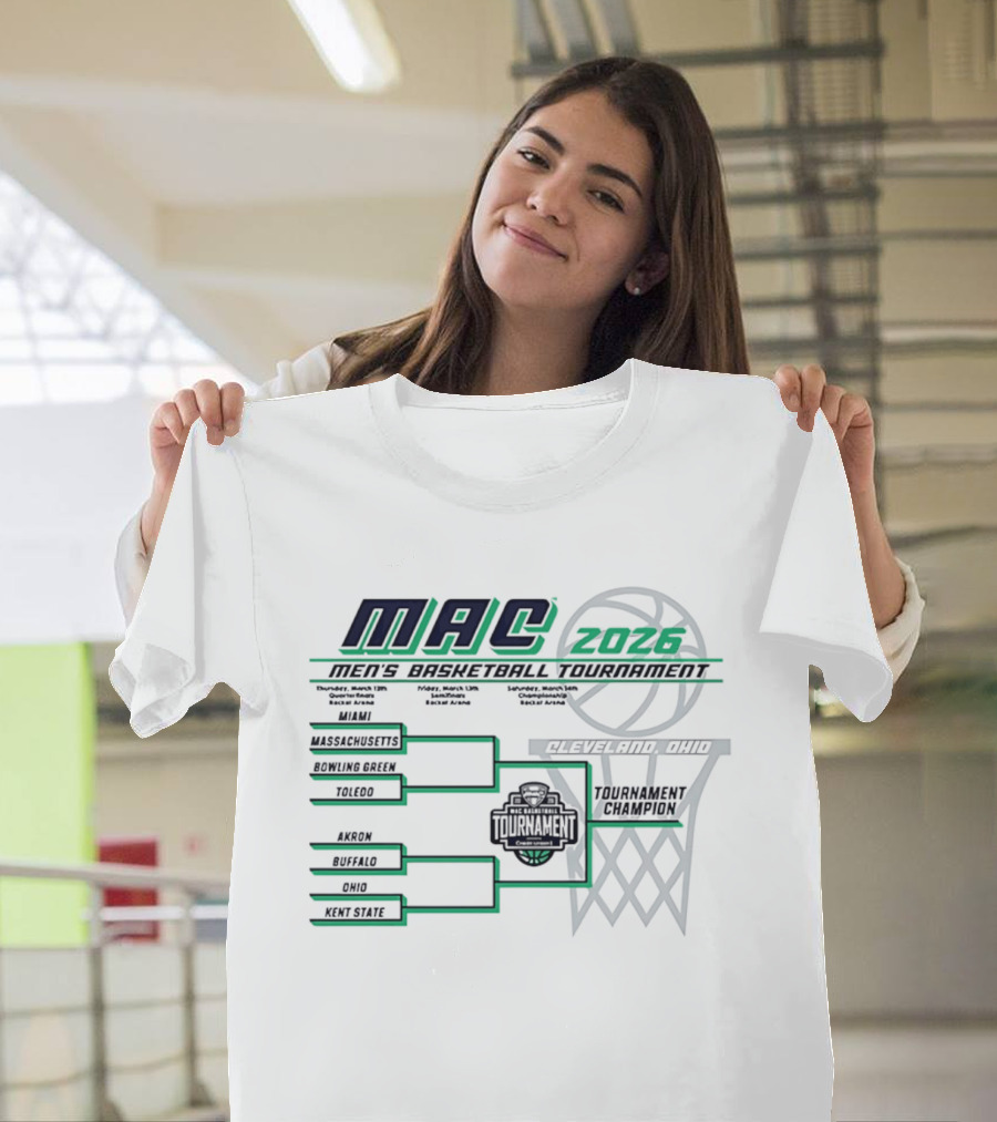 2026 MAC Men's Basketball Tournament Bracket In Cleveland Ohio T-Shirt