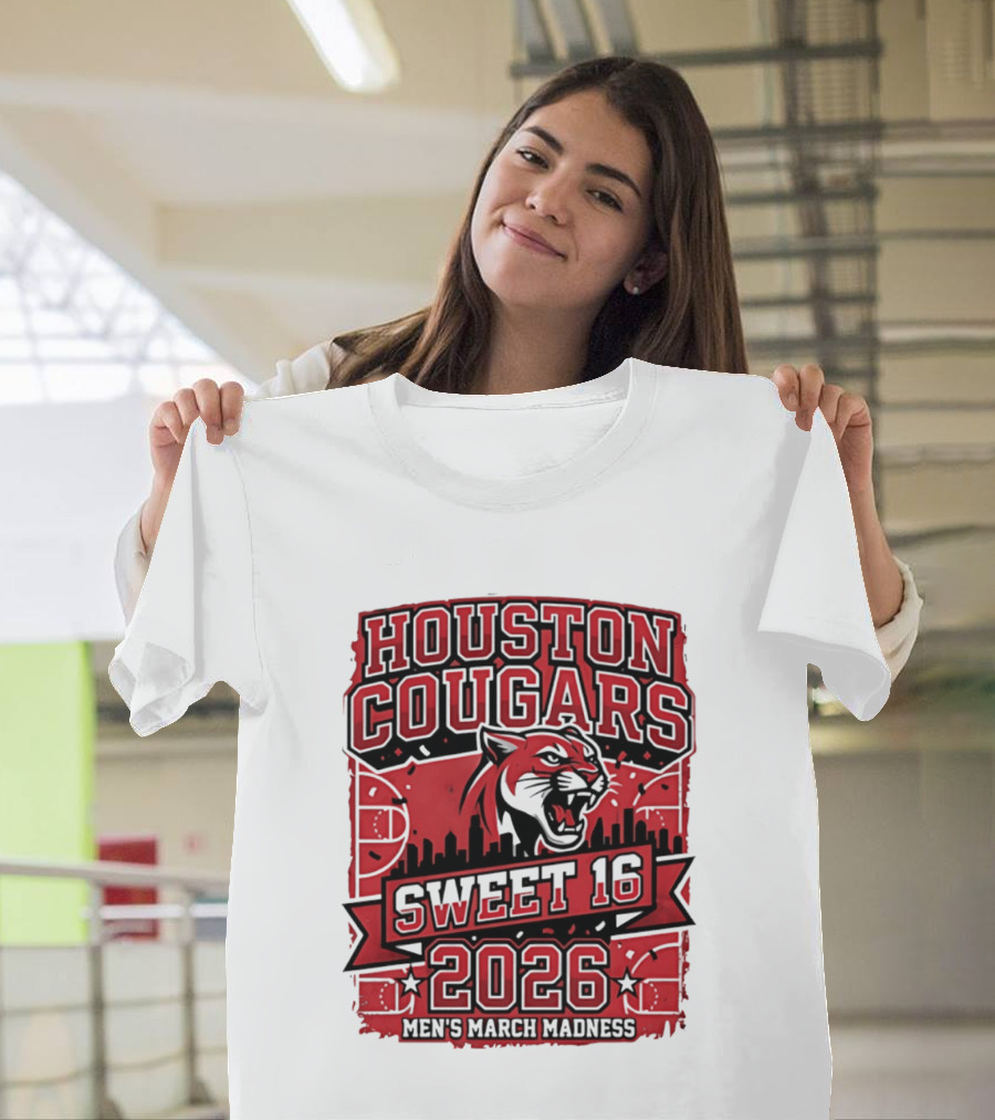 Houston Cougars 2026 NCAA Sweet 16 March Madness City Skyline T-Shirt