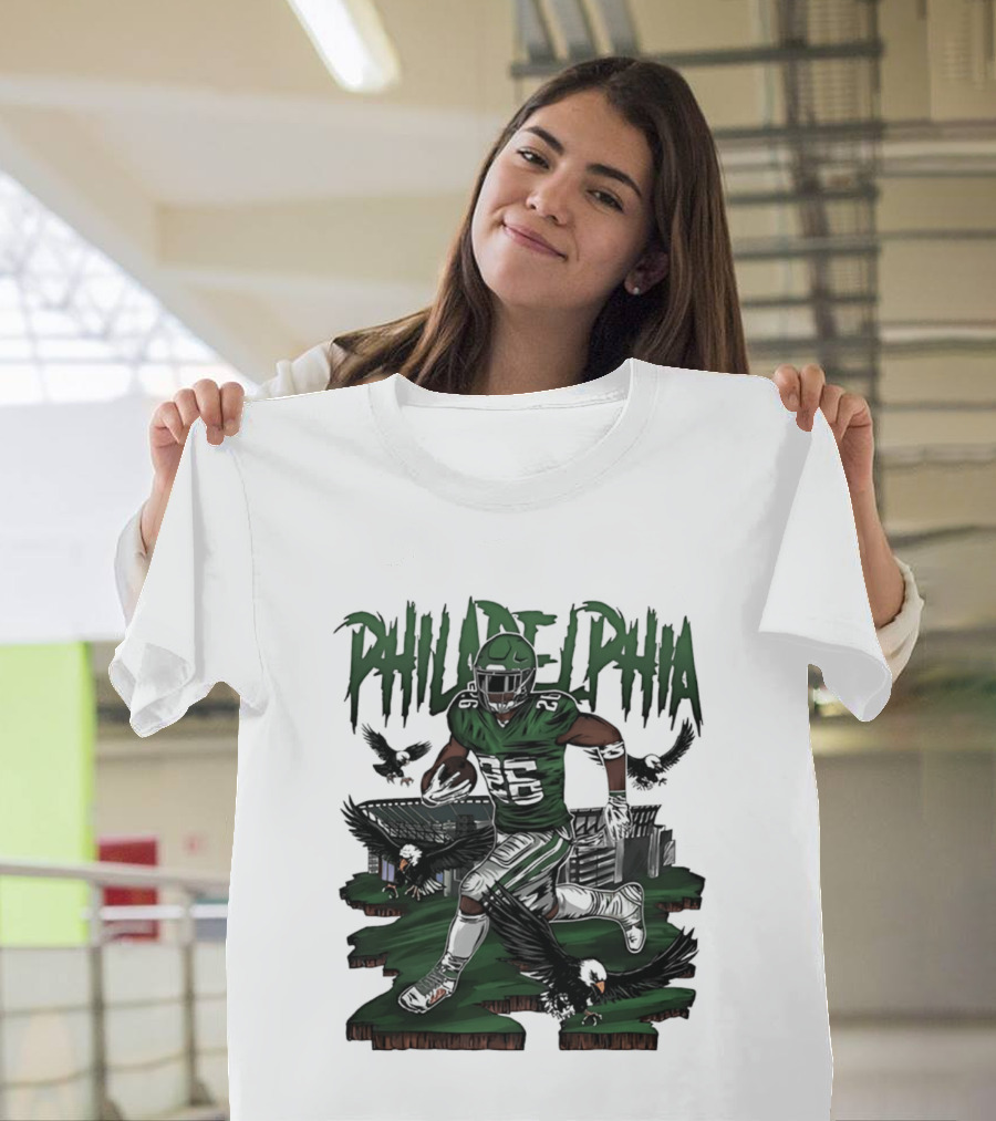 Philadelphia Eagles Running Back With Eagles T-Shirt