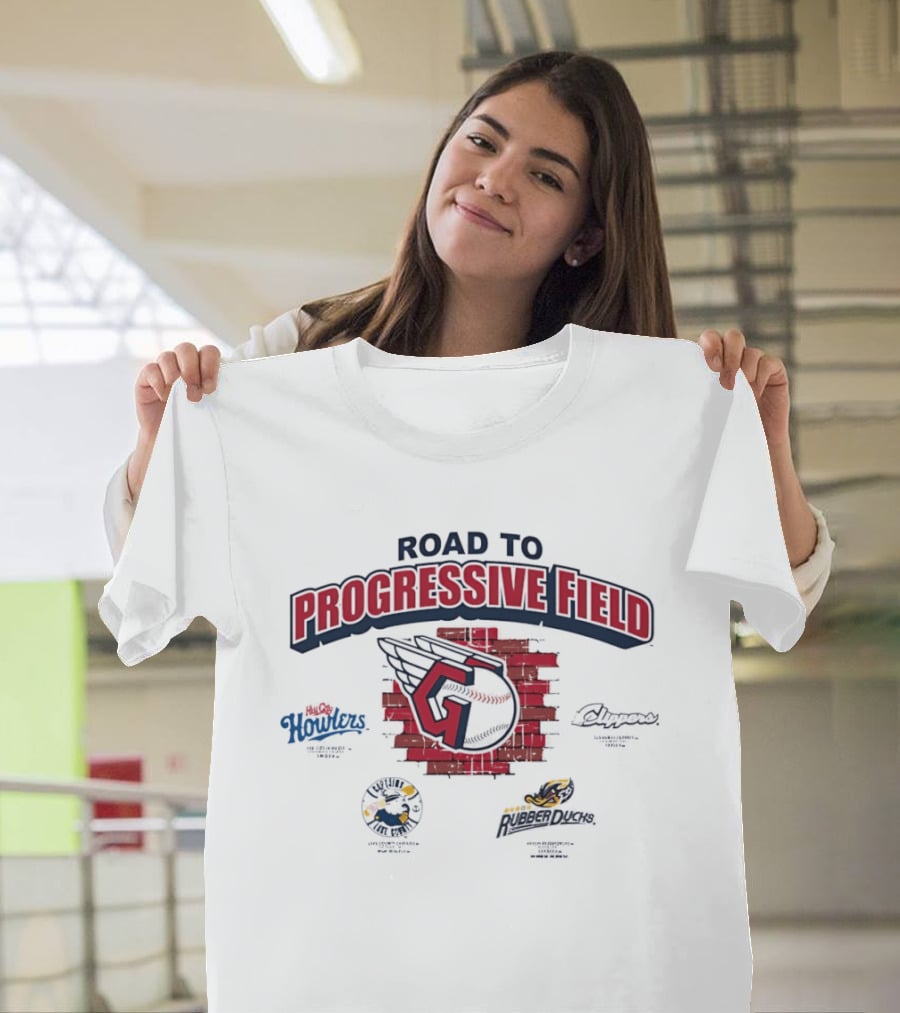 Cleveland Guardians Road To Progressive Field Hornets Clippers 401 Hawks T-Shirt