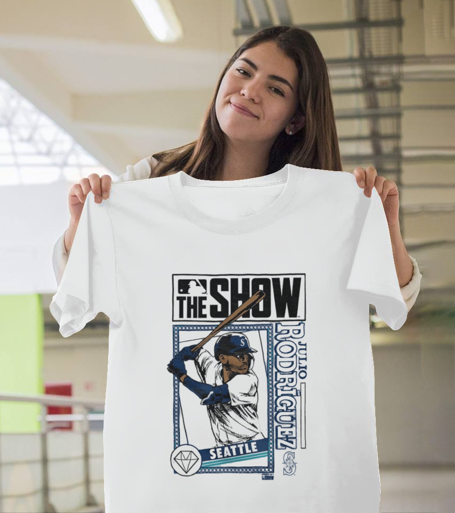 MLB The Show Julio Rodriguez Seattle Mariners Caricature 44 T-Shirt