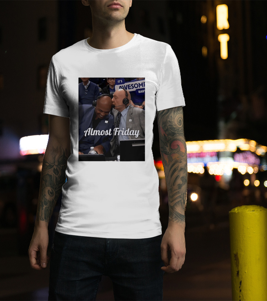 Dick Vitale Kissing Charles Barkley Almost Friday It's Awesome Baby T-Shirt