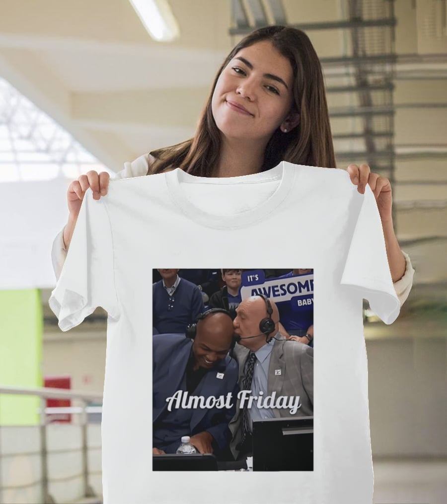 Dick Vitale Kissing Charles Barkley Almost Friday It's Awesome Baby T-Shirt
