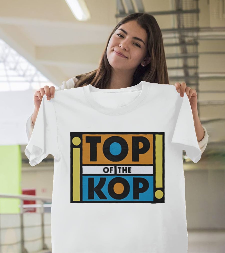 Top Of The Kop Block Lettering Bold Colorful Rectangles T-Shirt
