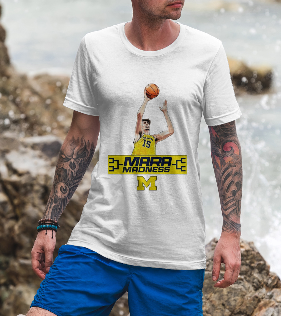 Mara Madness University Of Michigan Basketball Aday Mara Number 15 T-Shirt