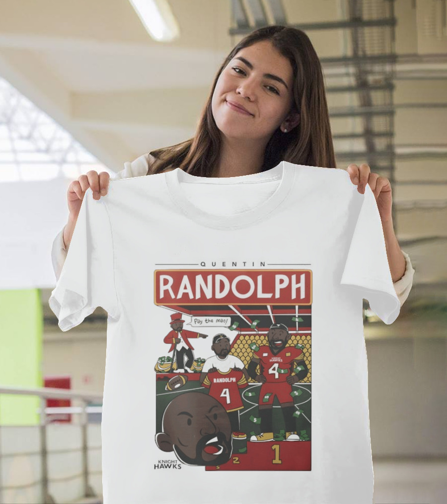 Randolph Quentin Knight Hawks Pay The Man Football Scene T-Shirt