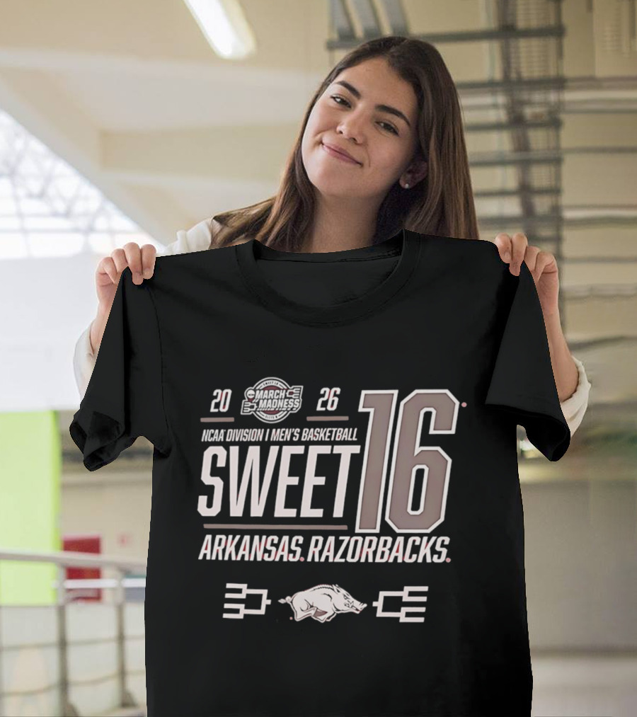 2026 NCAA Men's Basketball Sweet 16 Arkansas Razorbacks T-Shirt