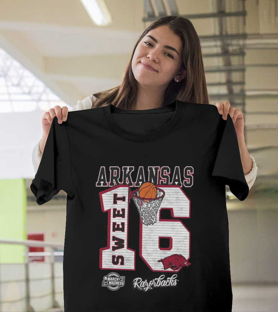 Arkansas Razorbacks March Madness 2026 NCAA Sweet 16 Basketball T-Shirt