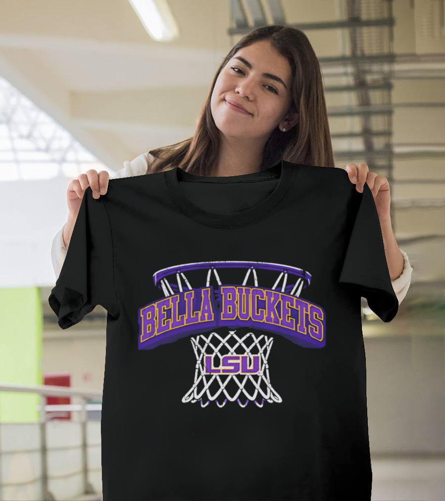 Bella Hines LSU Tigers Bella Buckets Basketball Net T-Shirt