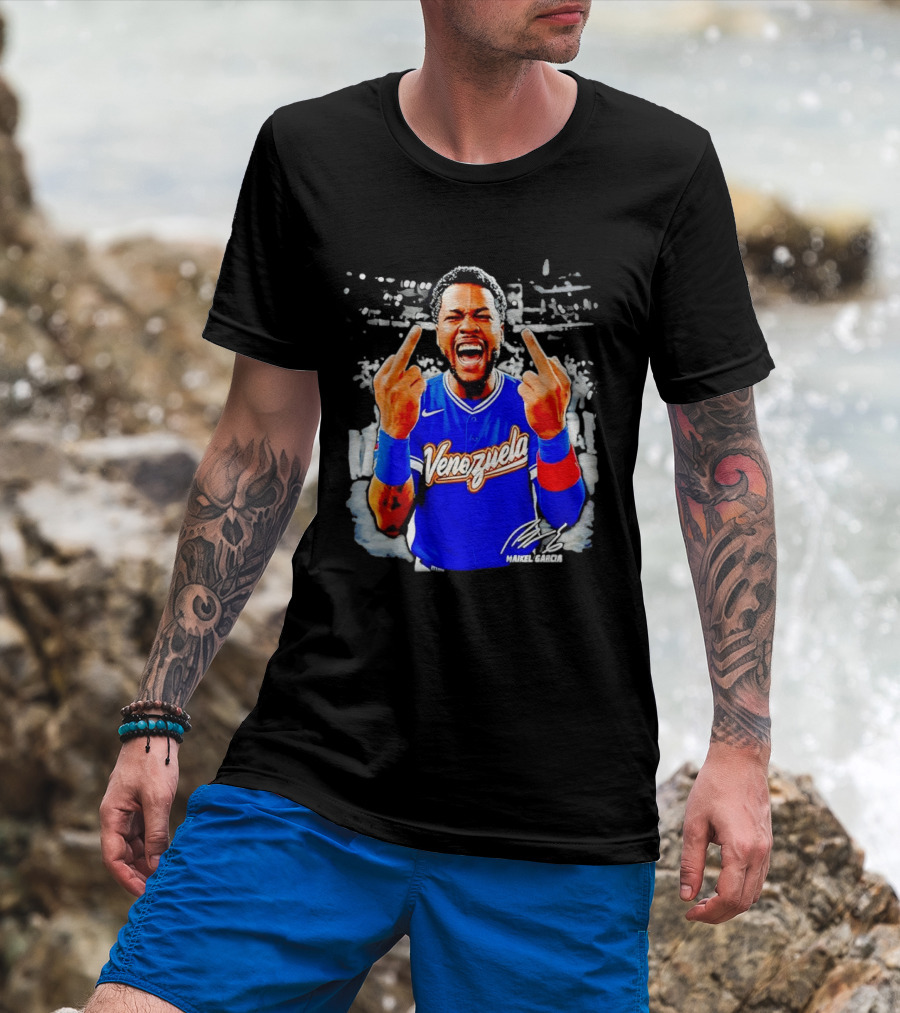Maikel Garcia Venezuela 2026 MVP Middle Finger Baseball Team T-Shirt
