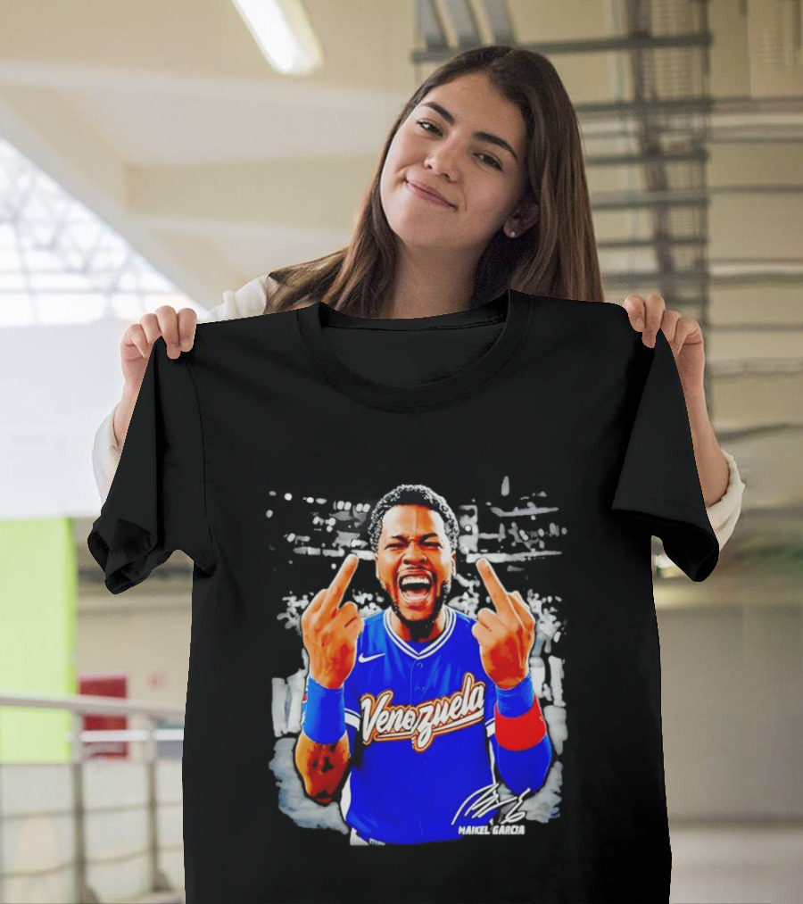 Maikel Garcia Venezuela 2026 MVP Middle Finger Baseball Team T-Shirt