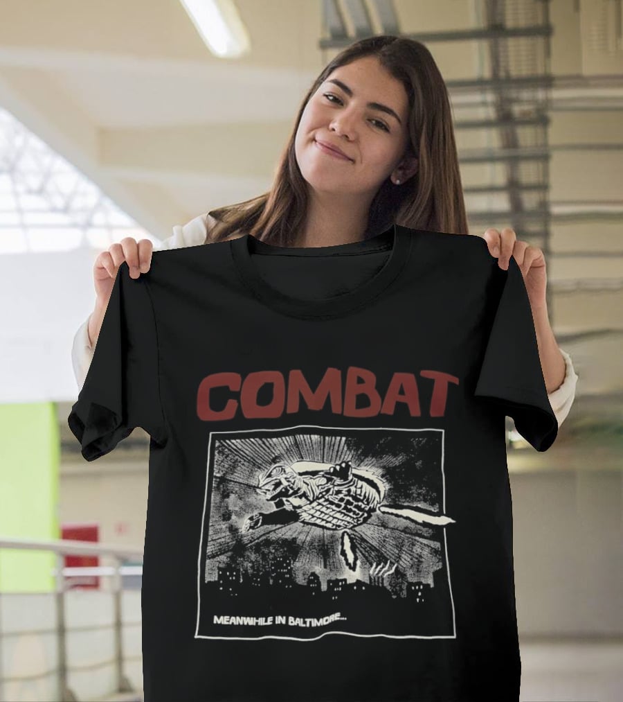 Combat Mean While In Baltimore Sunburst And Bird T-Shirt