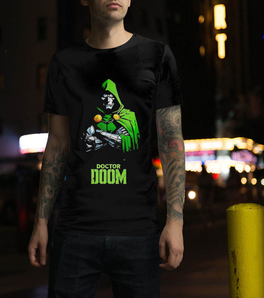 Doctor Doom Green Armor Crossed Arms Marvel T-Shirt