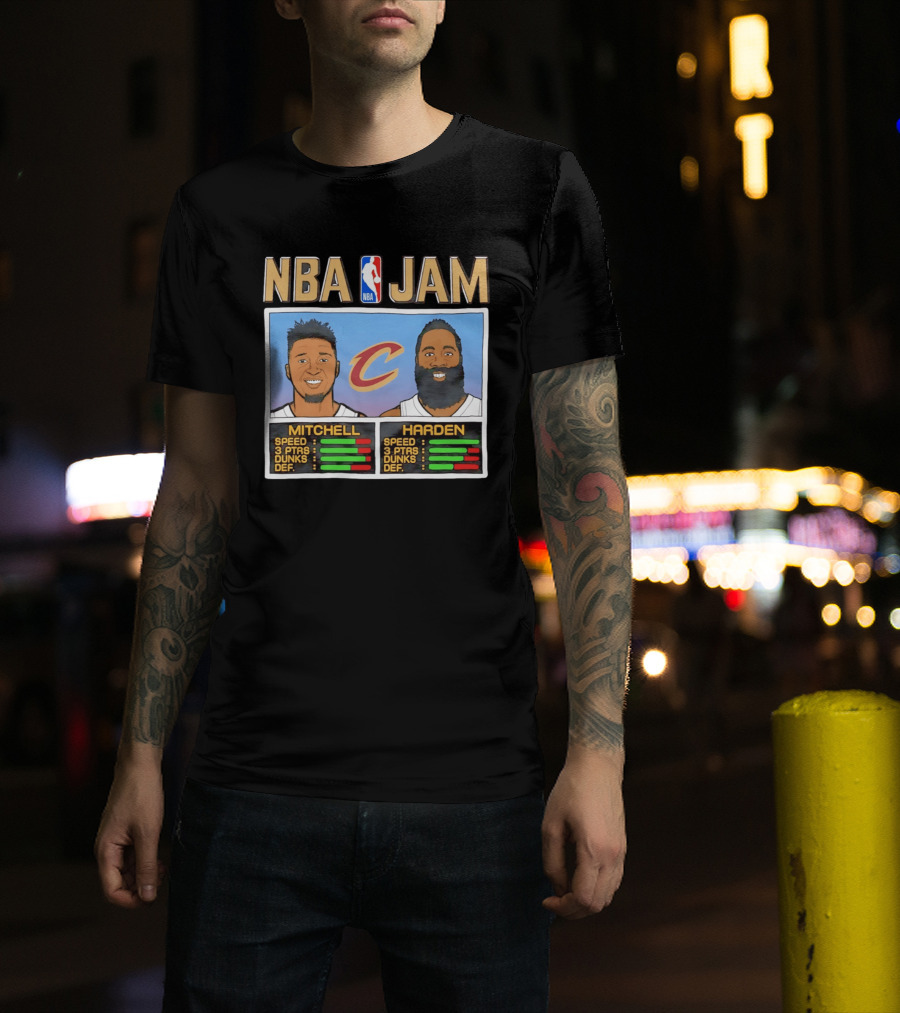 NBA Jam Cleveland Cavaliers Donovan Mitchell James Harden T-Shirt