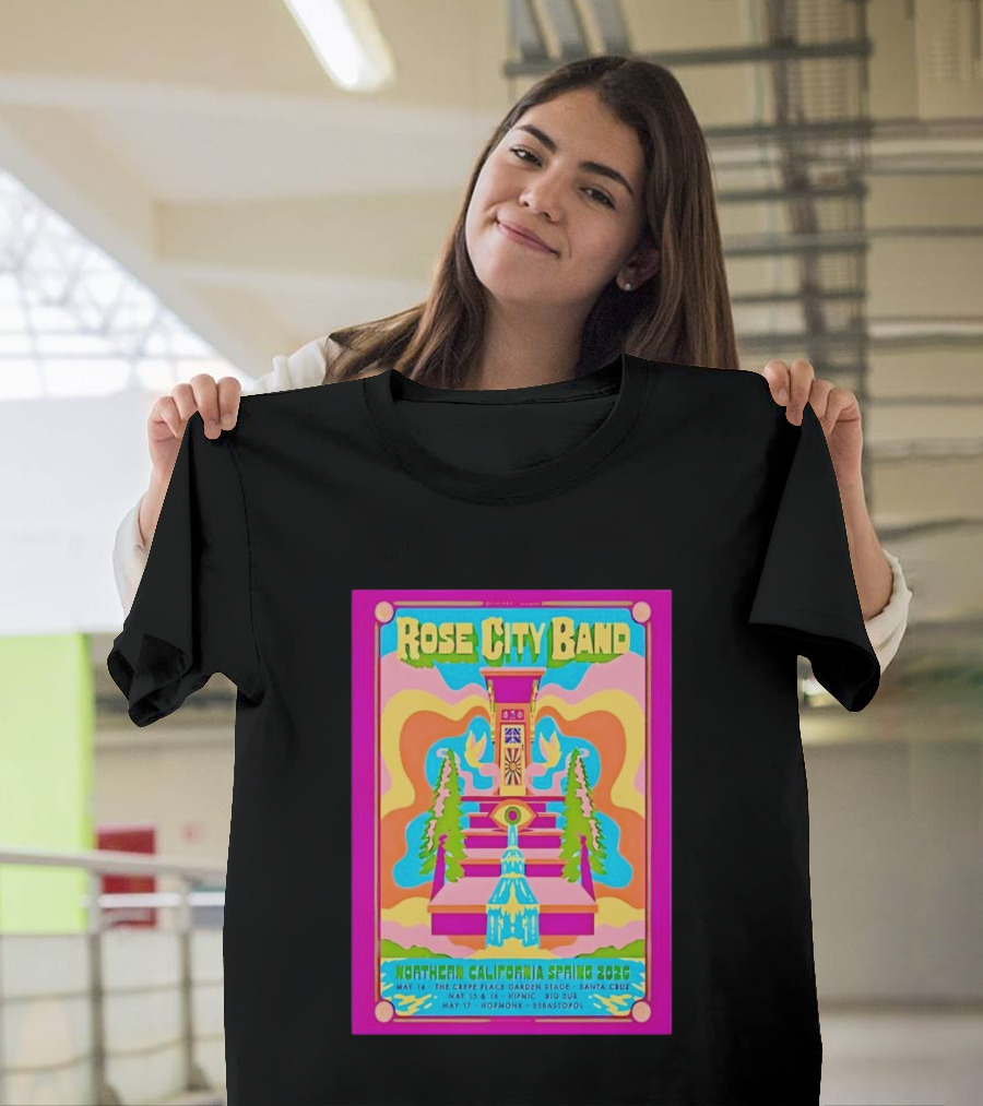 Rose City Band Northern California Spring 2026 Santa Cruz Hopmonk May 14 16 17 Forest Stream Psychedelic T-Shirt