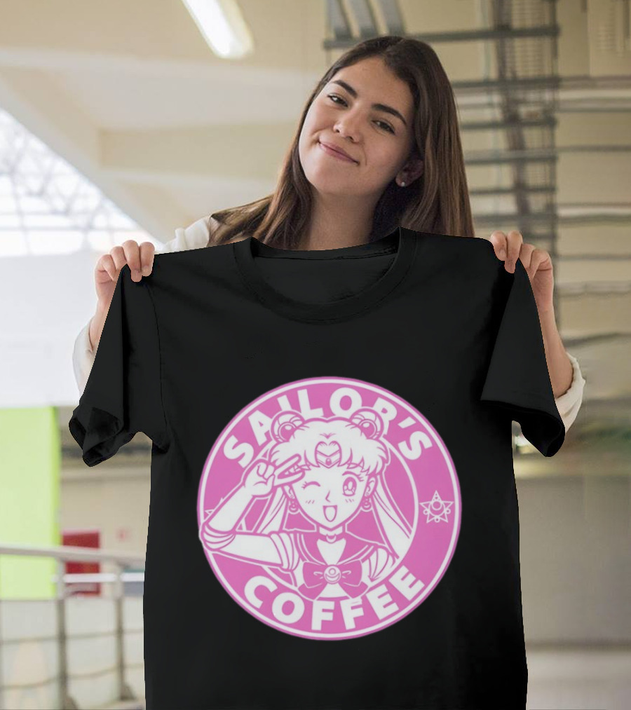 Sailor's Coffee Pink Winking Moon T-Shirt