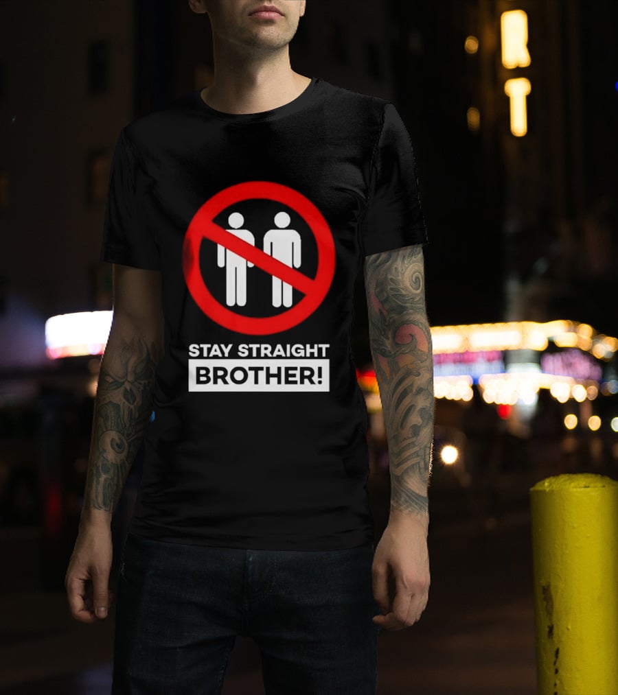 Stay Straight Brother Circle Cross Stencil T-Shirt