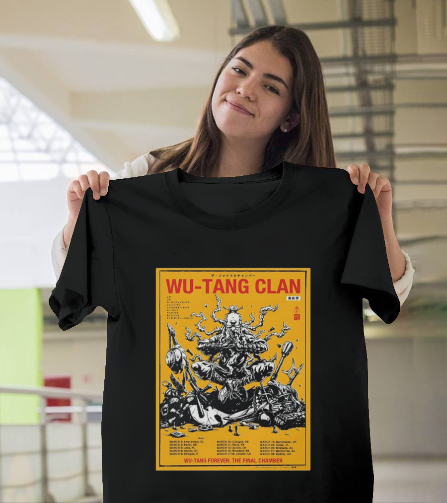 Wu Tang Clan 2026 Europe Tour Wu Tang Forever The Final Chamber Yellow T-Shirt