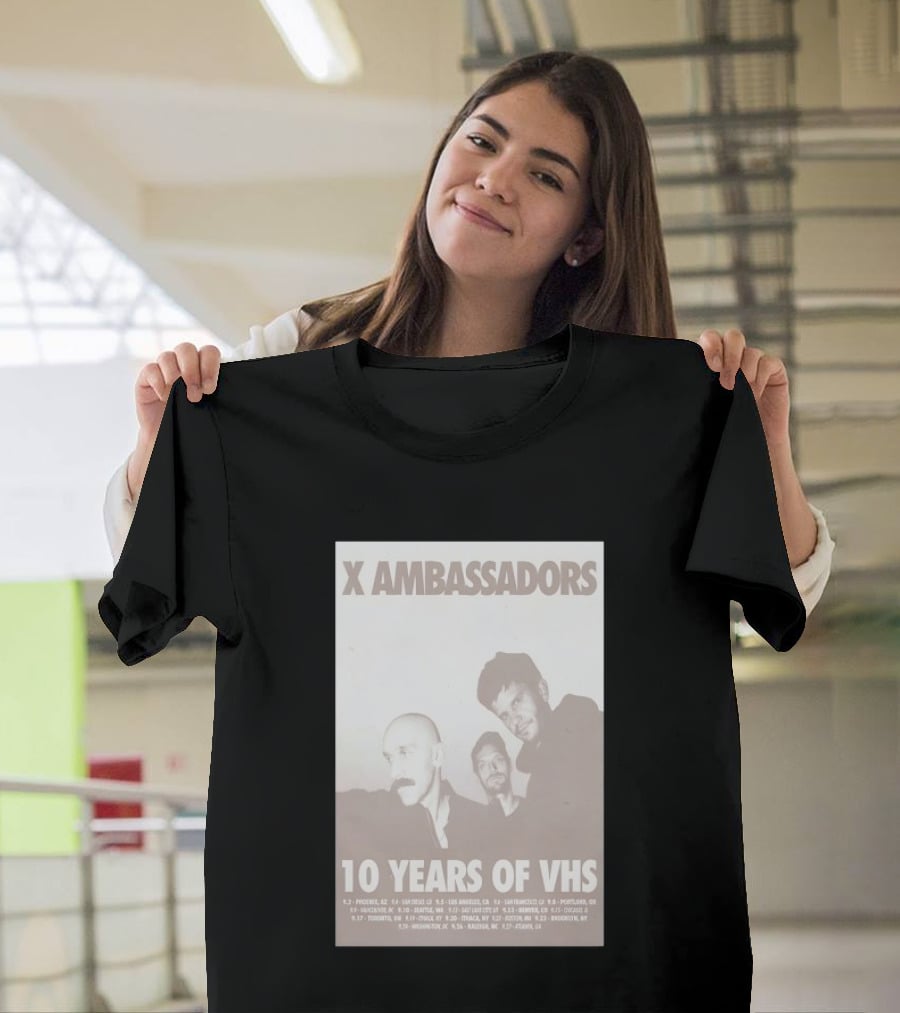 X Ambassadors 10 Years Of VHS Tour 2025 US Cities T-Shirt