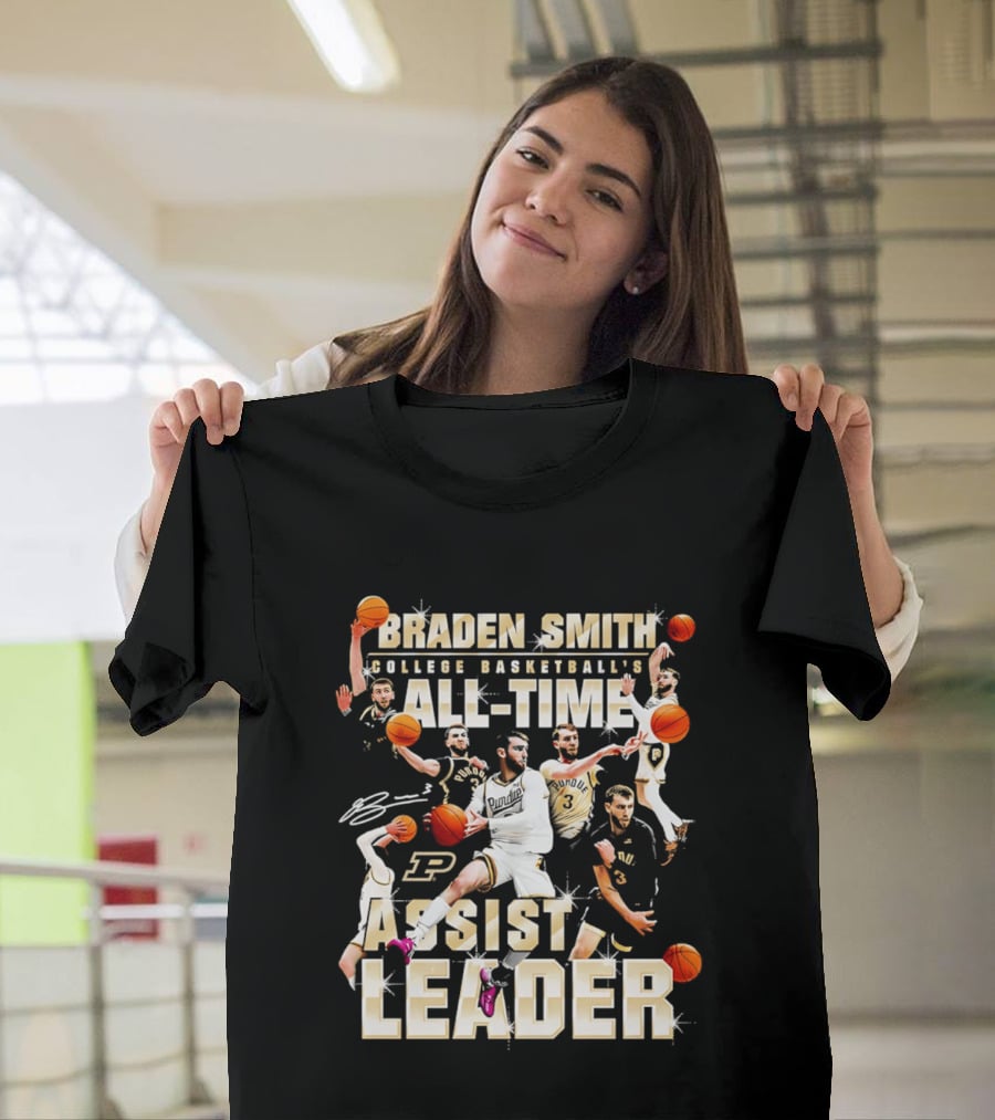 Braden Smith College Basketball's All Time Assist Leader Purdue Boilermakers T-Shirt