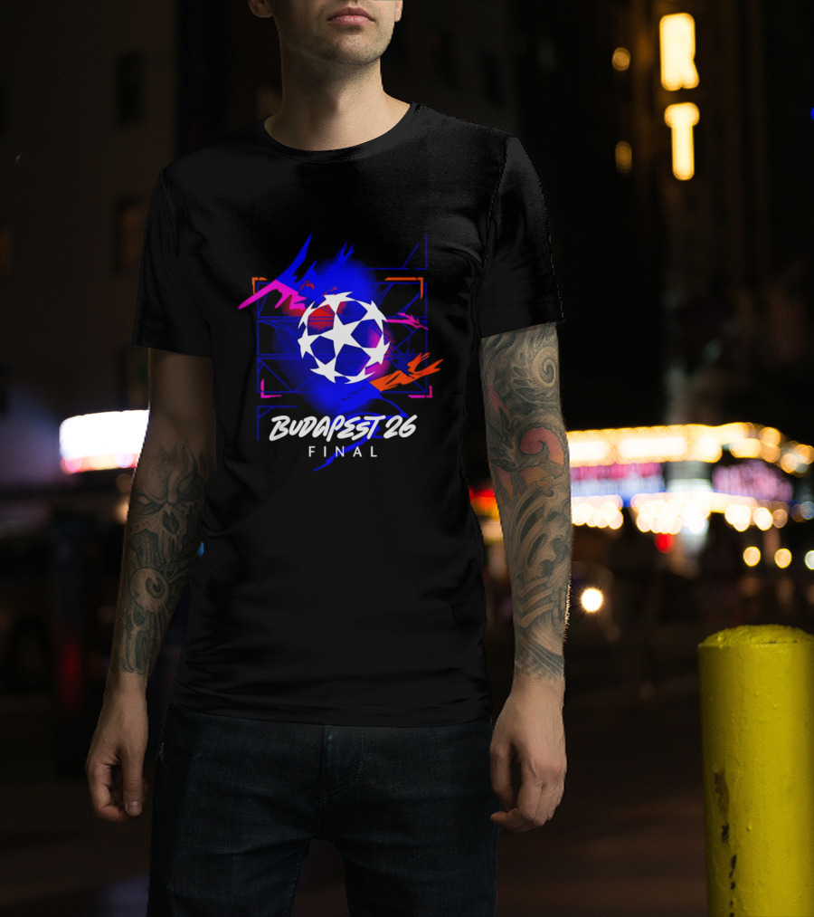 Budapest 26 Final UCL Decorative Hero Soccer Star T-Shirt