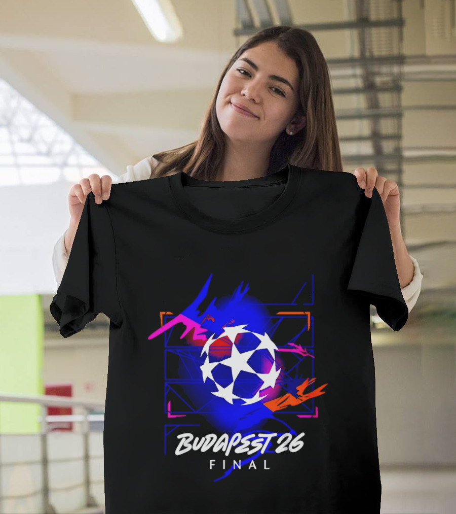 Budapest 26 Final UCL Decorative Hero Soccer Star T-Shirt