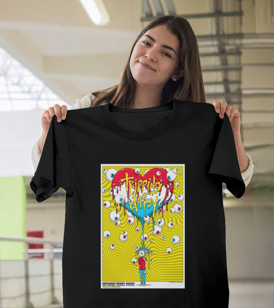 Tripping Daisy Spring Tour 2026 Psychedelic Heart And Eye Balloons By Cody Schibi T-Shirt