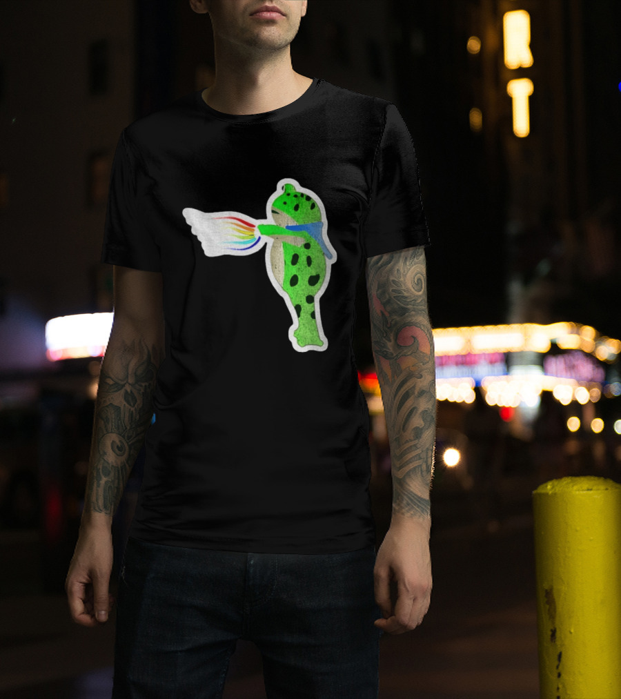 Portland Frog Holding Rainbow Flag LGBT Pride Anti Maga Protest T-Shirt