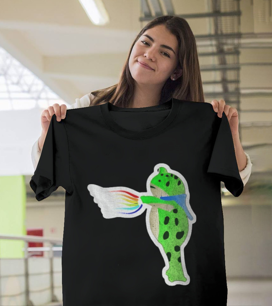 Portland Frog Holding Rainbow Flag LGBT Pride Anti Maga Protest T-Shirt