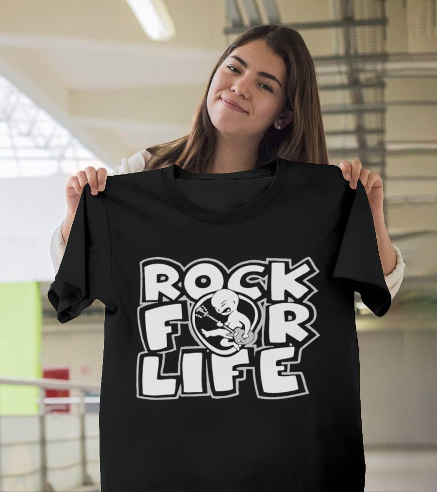 Rock For Life Skeleton Guitarist T-Shirt