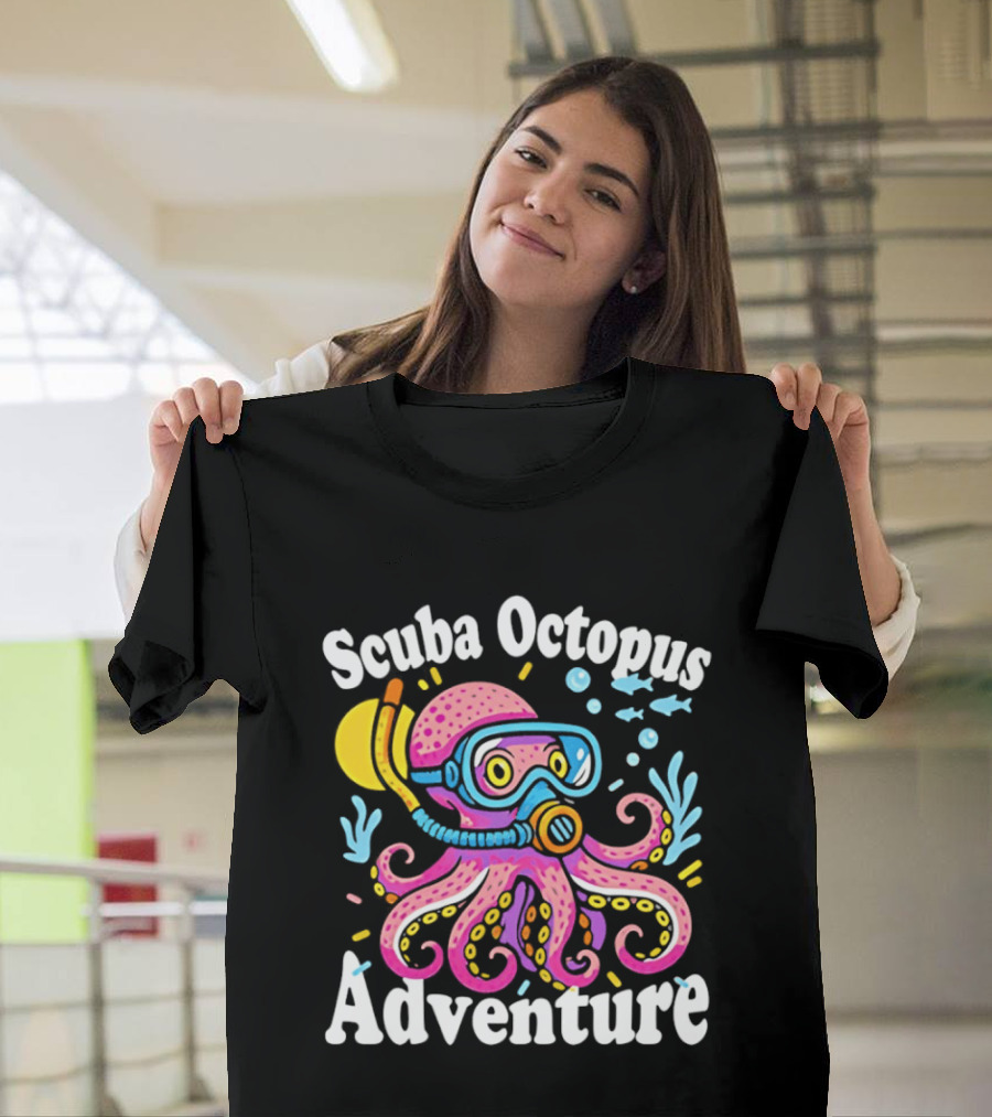 Scuba Octopus Adventure Snorkeling Deep Sea Journey T-Shirt
