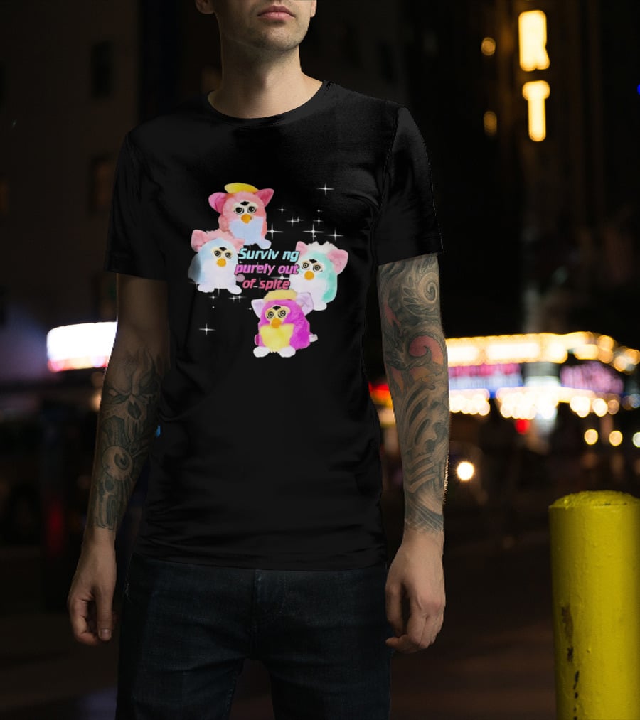Surviving Purely Out Of Spite With Four Colorful Furbies T-Shirt