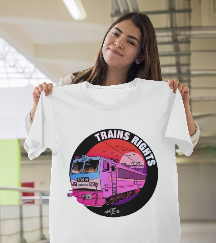 4D4M Something Trains Rights Sunset Train T-Shirt