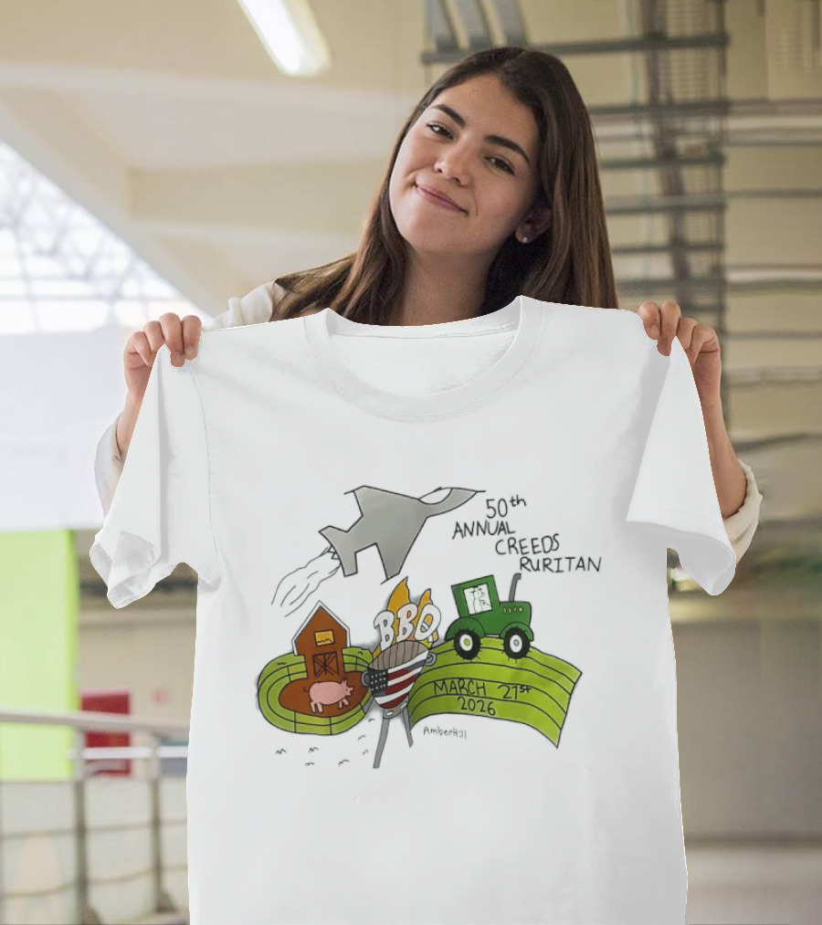 50th Annual Creeds Ruritan March 21st 2026 Farm Scene With Tractor And Barn T-Shirt