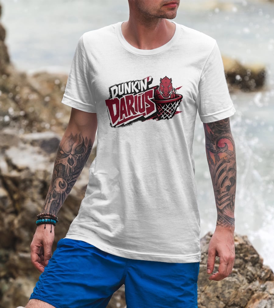Darius Acuff Jr Arkansas Razorbacks Dunkin Darius Basketball Hoop T-Shirt