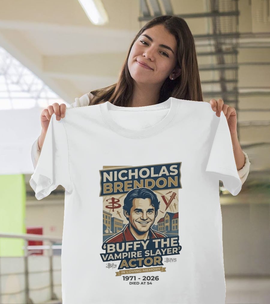 Nicholas Brendon Buffy The Vampire Slayer Actor In Loving Memory 1971 2023 T-Shirt