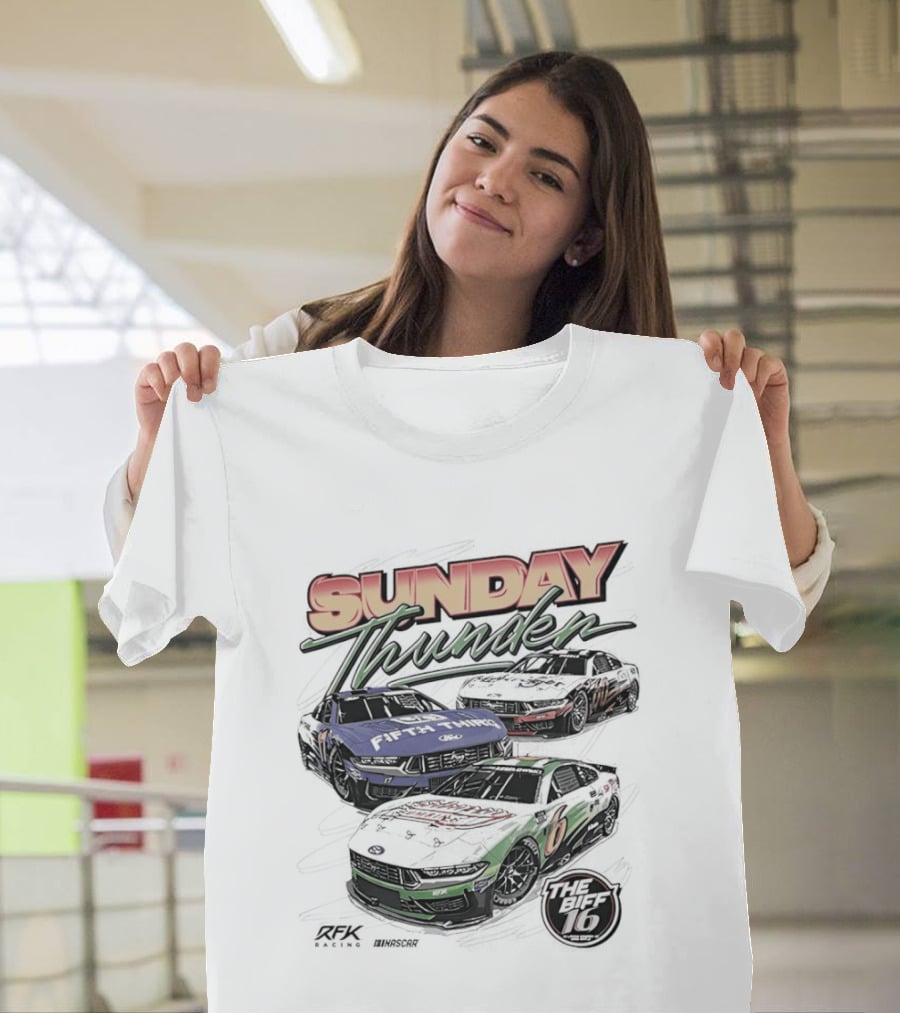 Sunday Thunder RFK Racing 2026 Darlington 6 Car Racing Event T-Shirt
