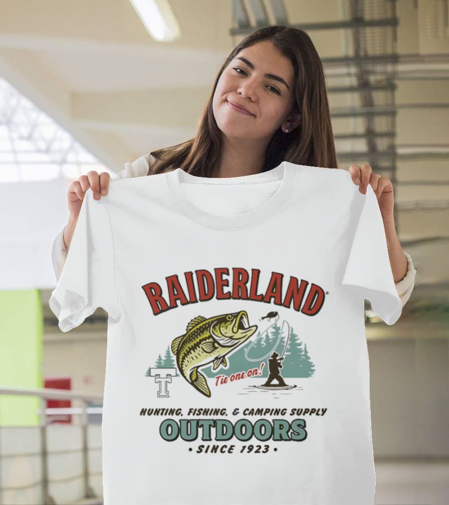 Texas Tech Red Raiders Raiderland Outdoors Hunting Fishing Camping Since 1923 T-Shirt