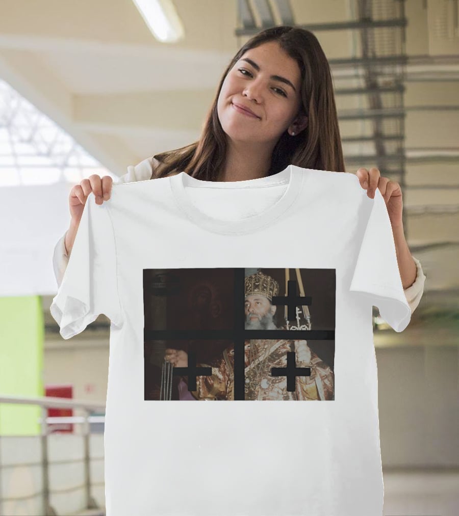 Georgian Orthodox Priest With Traditional Liturgical Garb And Crosses T-Shirt