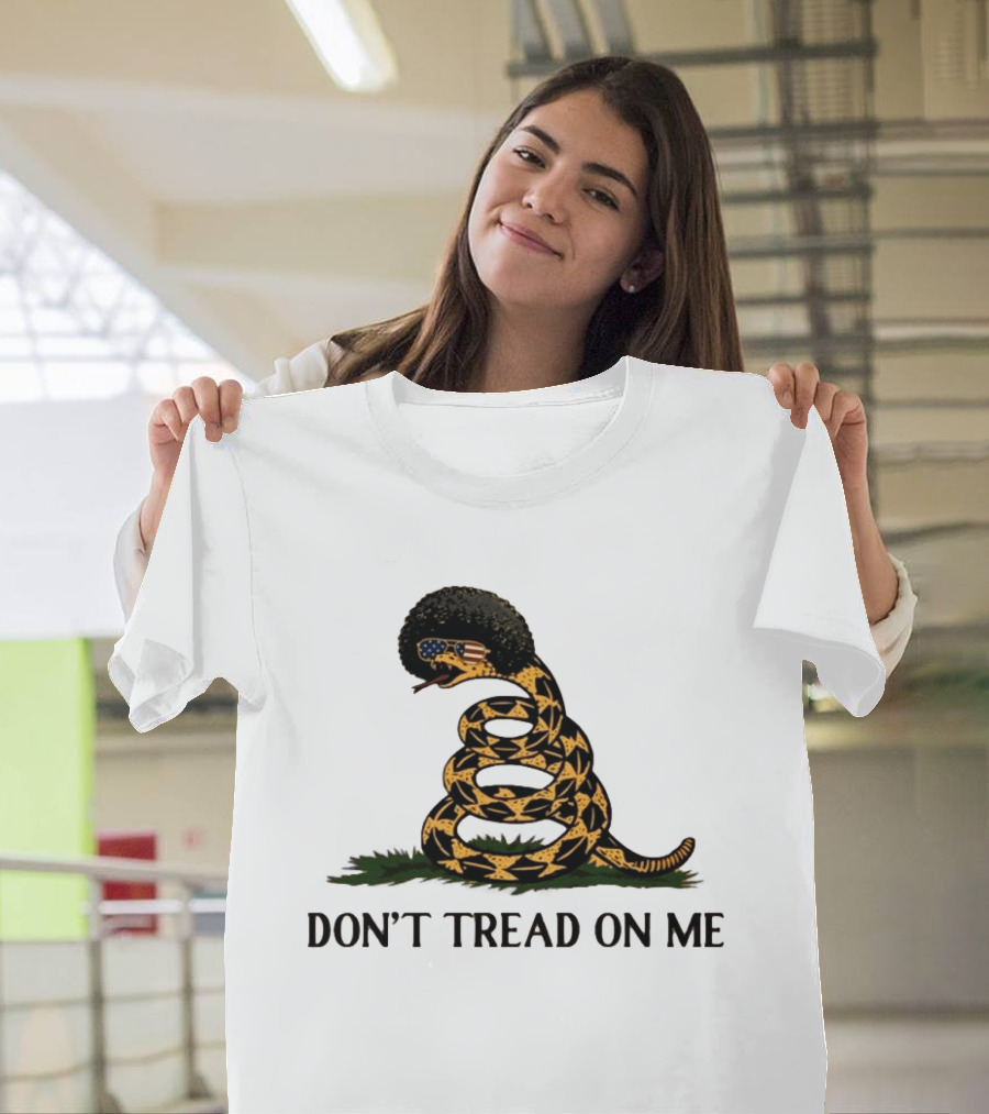 Don't Tread On Me American Flag Afro Snake T-Shirt