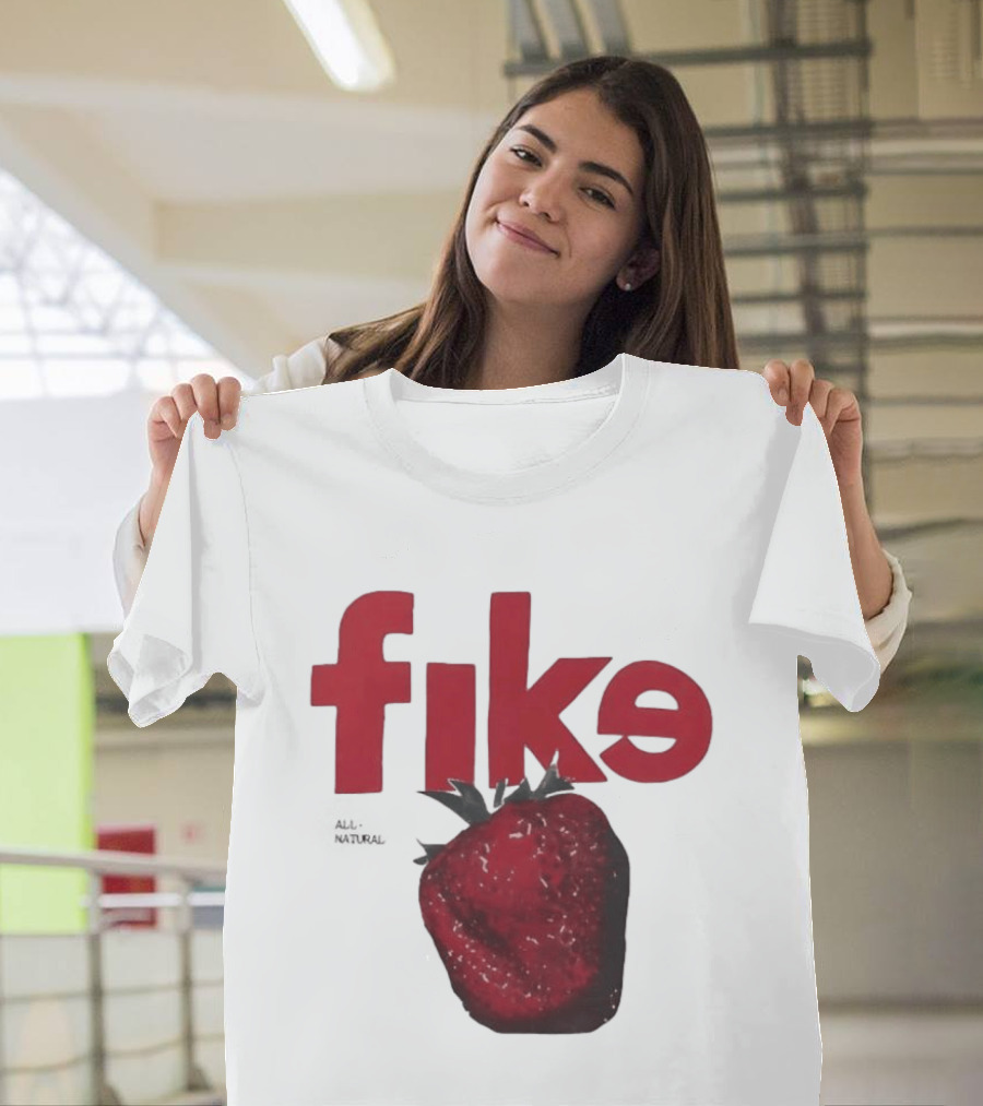 Fike All Natural Strawberry Red Bold Fresh Fruit T-Shirt