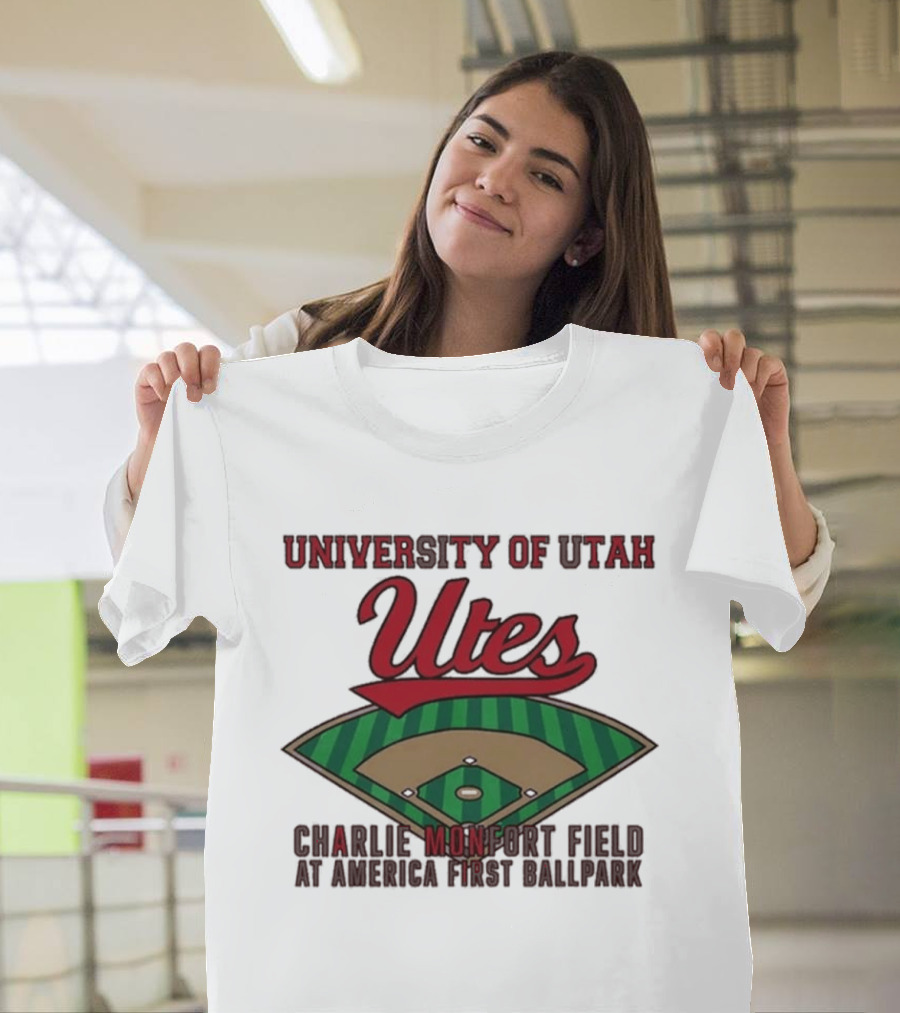University Of Utah Utes Charlie Monfort Field Baseball America First Ballpark T-Shirt