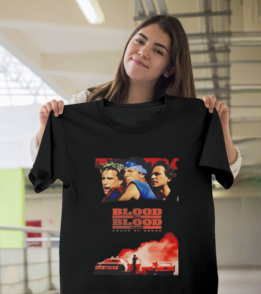 Blood In Blood Out Movie Latino Bound By Honor Dramatic Trio And Intense Action Scene T-Shirt