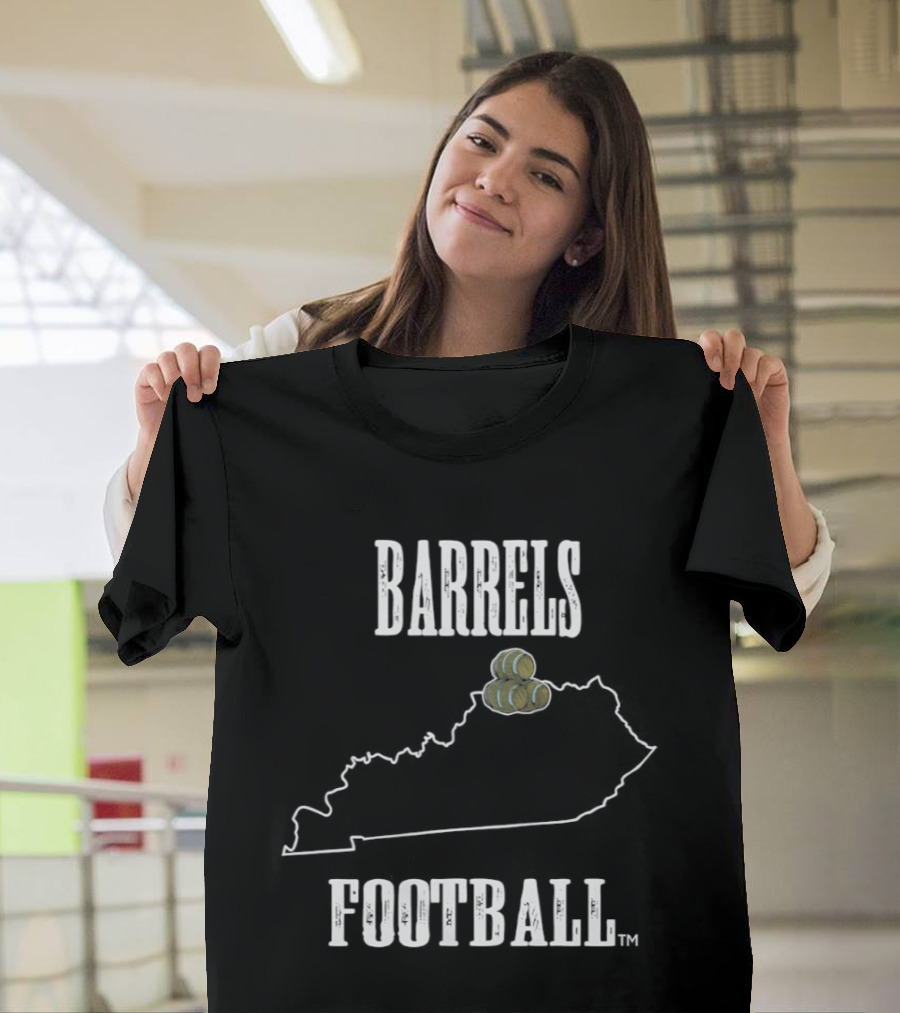 Kentucky Barrels Arena Football Barrels Football Map T-Shirt
