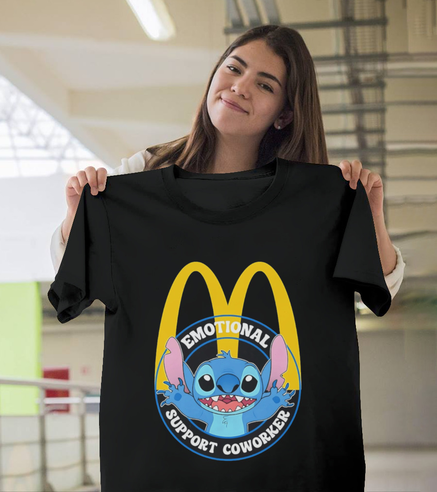 McDonald's Emotional Support Coworker Stitch T-Shirt
