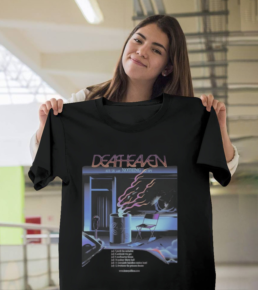 Deafheaven AUS NZ 2026 Tour With Nothing And Spy Retro Aesthetic T-Shirt