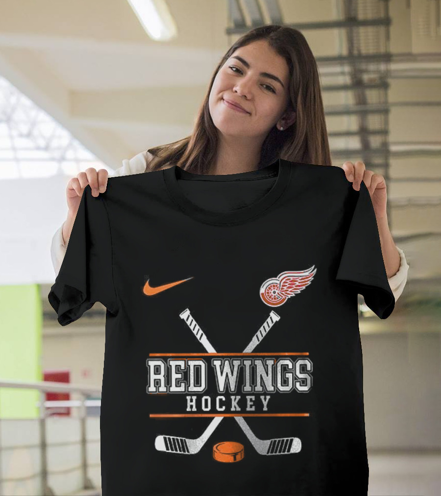 Detroit Red Wings Hockey Nike Collaboration With Harley Davidson T-Shirt