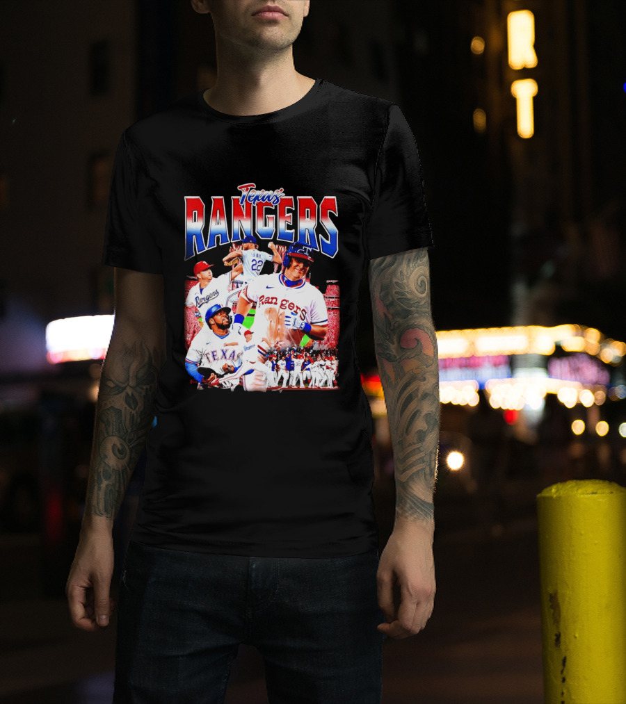 Texas Rangers Celebrate Baseball Team Collage 2025 T-Shirt